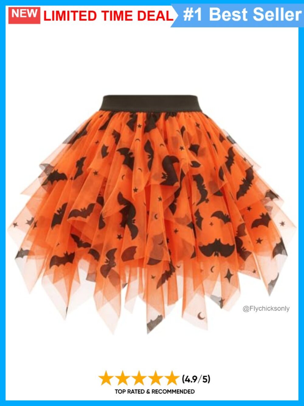 Women's Layered Tulle Tutu Skirt Knee Length Elastic Waist Bubble Hem